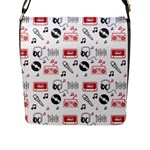 Music Is My Life Flap Closure Messenger Bag (L)