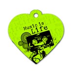 Music Is Life Dog Tag Heart (Two Sides)