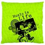 Music Is Life Standard Flano Cushion Case (One Side)