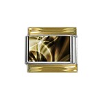 Metal Fluid Gold Trim Italian Charm (9mm)