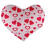 Muah Harts Large 19  Premium Flano Heart Shape Cushion