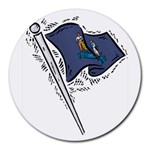 State Flag Maine Round Mousepad