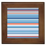 Blue And Coral Stripe 2 Framed Tile