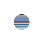 Blue And Coral Stripe 2 1  Mini Buttons