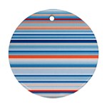 Blue And Coral Stripe 2 Ornament (Round)