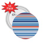 Blue And Coral Stripe 2 2.25  Buttons (10 pack) 