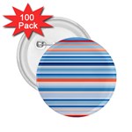 Blue And Coral Stripe 2 2.25  Buttons (100 pack) 