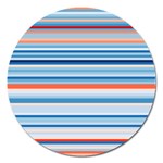 Blue And Coral Stripe 2 Magnet 5  (Round)