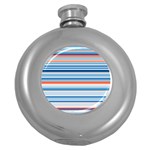 Blue And Coral Stripe 2 Round Hip Flask (5 oz)