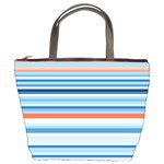 Blue And Coral Stripe 2 Bucket Bag