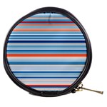 Blue And Coral Stripe 2 Mini Makeup Bag