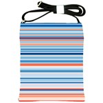 Blue And Coral Stripe 2 Shoulder Sling Bag