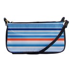 Blue And Coral Stripe 2 Shoulder Clutch Bag