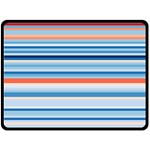 Blue And Coral Stripe 2 Fleece Blanket (Large) 