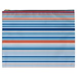 Blue And Coral Stripe 2 Cosmetic Bag (XXXL)