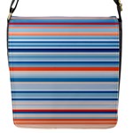 Blue And Coral Stripe 2 Flap Closure Messenger Bag (S)