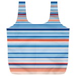 Blue And Coral Stripe 2 Full Print Recycle Bag (XL)