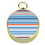 Blue And Coral Stripe 2 Gold Compasses