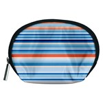 Blue And Coral Stripe 2 Accessory Pouch (Medium)