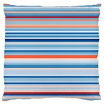 Blue And Coral Stripe 2 Standard Flano Cushion Case (One Side)