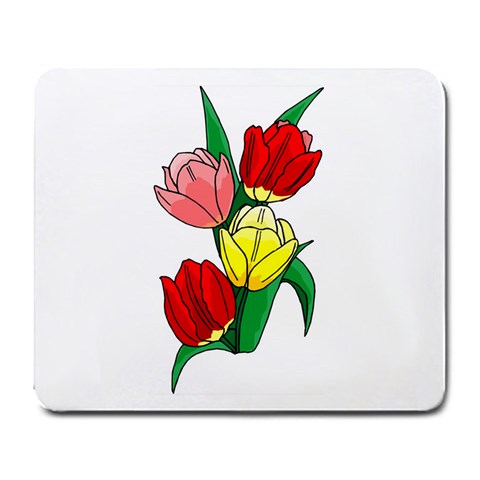 Mixed Color Tulips Large Mousepad from UrbanLoad.com Front