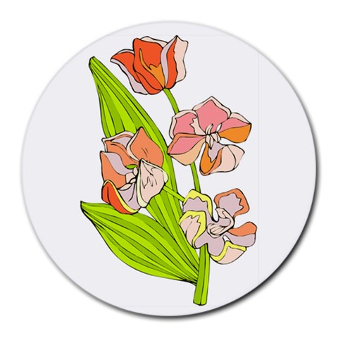 Asiatic Lilly Round Mousepad from UrbanLoad.com Front