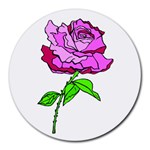 Single Purple Rose Round Mousepad