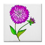Purple Chrysanthemum Tile Coaster