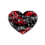 Emo Graffiti Rubber Heart Coaster (4 pack)