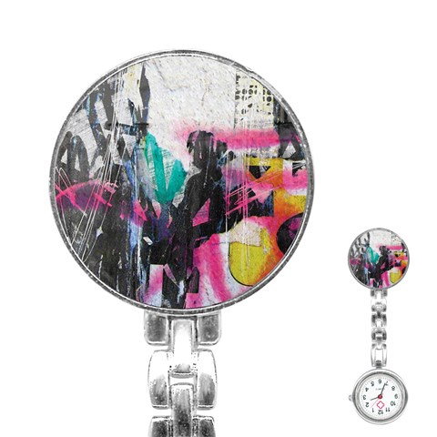 Graffiti Grunge Stainless Steel Nurses Watch from UrbanLoad.com Front