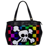 Checker Rainbow Skull Oversize Office Handbag