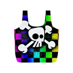 Checker Rainbow Skull Full Print Recycle Bag (S)