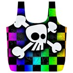 Checker Rainbow Skull Full Print Recycle Bag (XL)