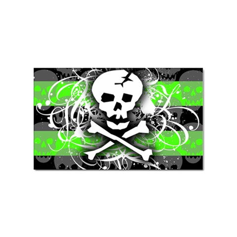Deathrock Skull Sticker (Rectangular) from UrbanLoad.com Front