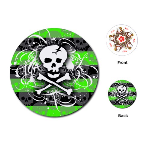 Deathrock Skull Playing Cards Single Design (Round) from UrbanLoad.com Front