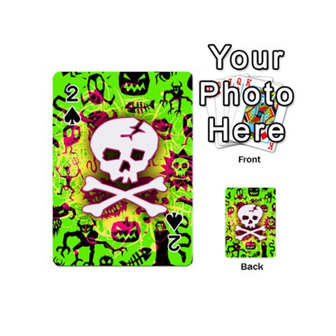 Deathrock Skull & Crossbones Playing Cards 54 Designs (Mini) from UrbanLoad.com Front - Spade2