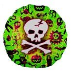 Deathrock Skull & Crossbones Large 18  Premium Round Cushion 