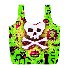 Deathrock Skull & Crossbones Full Print Recycle Bag (L) from UrbanLoad.com Front