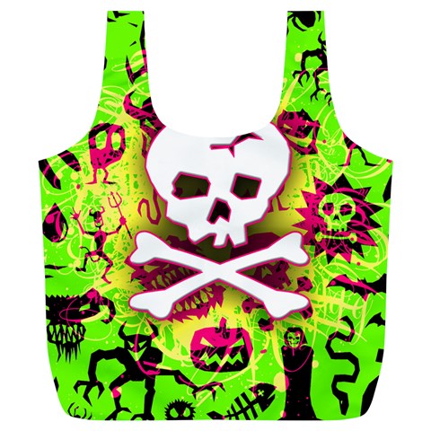 Deathrock Skull & Crossbones Full Print Recycle Bag (XL) from UrbanLoad.com Front