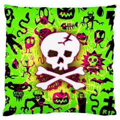 Deathrock Skull & Crossbones Large Flano Cushion Case (Two Sides) from UrbanLoad.com Front
