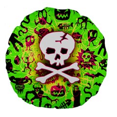 Deathrock Skull & Crossbones Large 18  Premium Flano Round Cushion  from UrbanLoad.com Back