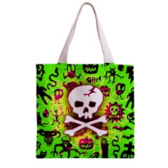 Deathrock Skull & Crossbones Zipper Grocery Tote Bag from UrbanLoad.com Back