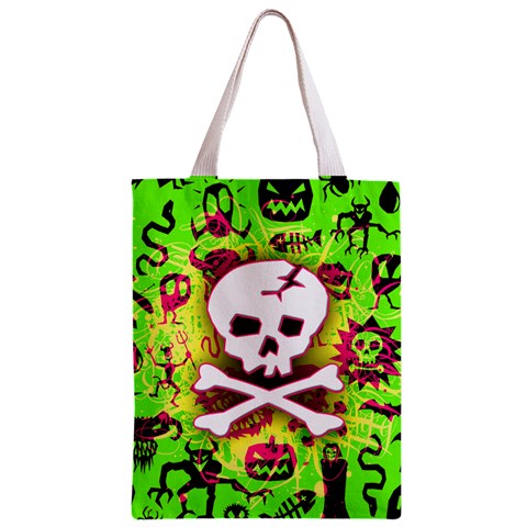 Deathrock Skull & Crossbones Zipper Classic Tote Bag from UrbanLoad.com Back