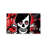 Emo Girl Skull Sticker Rectangular (100 pack)