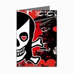 Emo Girl Skull Mini Greeting Cards (Pkg of 8)