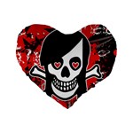 Emo Girl Skull Standard 16  Premium Heart Shape Cushion 