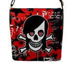 Emo Girl Skull Flap Closure Messenger Bag (L)