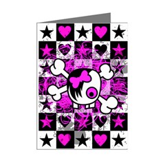Emo Scene Girl Skull Mini Greeting Cards (Pkg of 8) from UrbanLoad.com Right