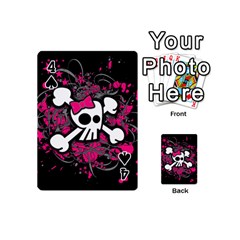 Girly Skull & Crossbones Playing Cards 54 Designs (Mini) from UrbanLoad.com Front - Spade4