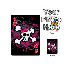 Girly Skull & Crossbones Playing Cards 54 Designs (Mini) from UrbanLoad.com Front - Heart9